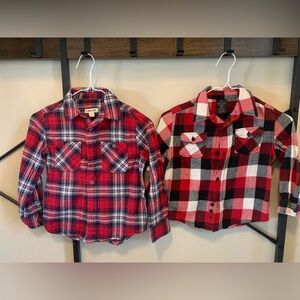 Boys flannel button down shirts (sold together)
